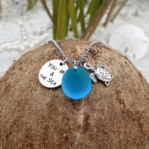 Sea Glass You Me and The Sea Necklace. NWOT - Picture 1 of 2